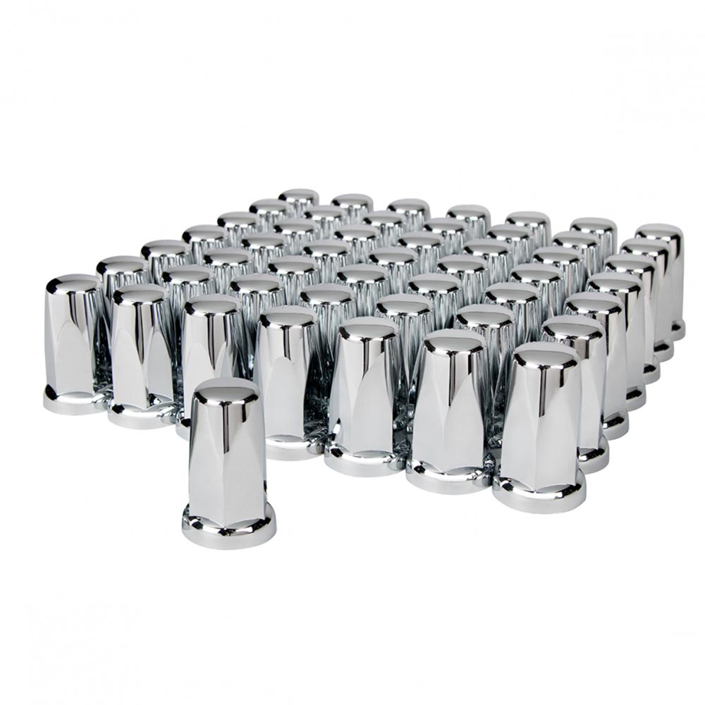 33mm x 3-1/4" Chrome Plastic Top Hat Nut Cover - Push On 60PK