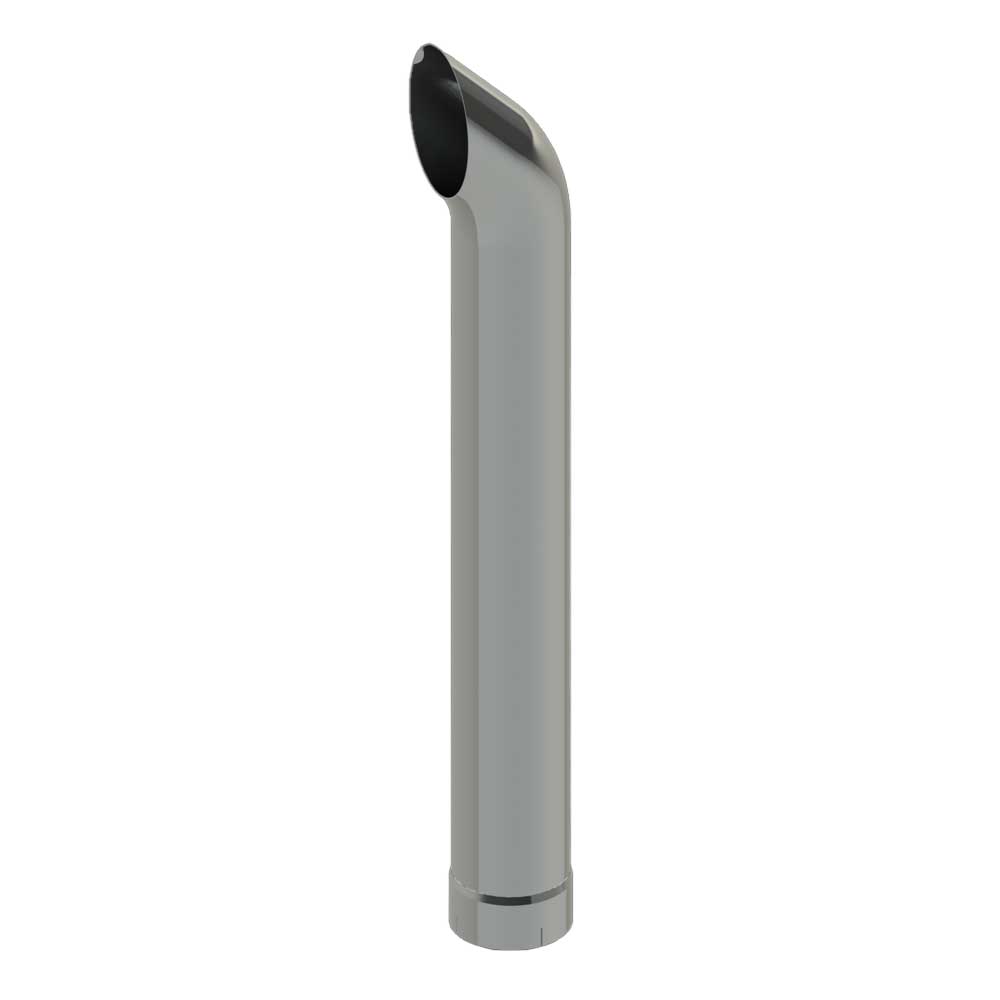 6"D x 24"L West Coast Curve Top Chrome One-Piece Stack with Expanded End