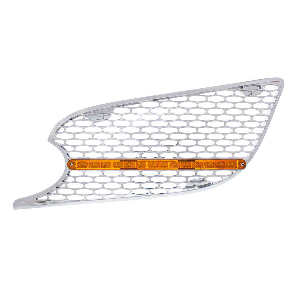 Peterbilt 579 Chrome Intake Screen with 14 Amber LED Light Bar