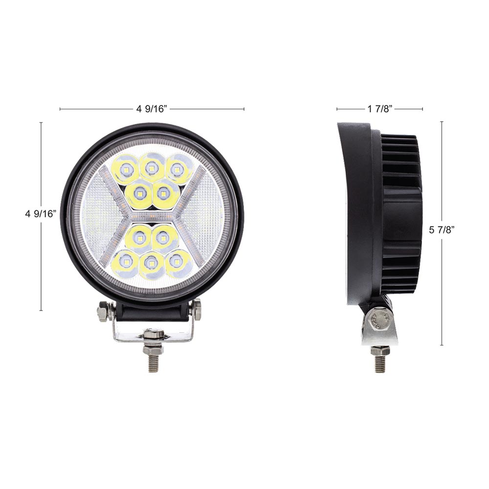 4-1/2" 24 LED Work Light with X Guide Light