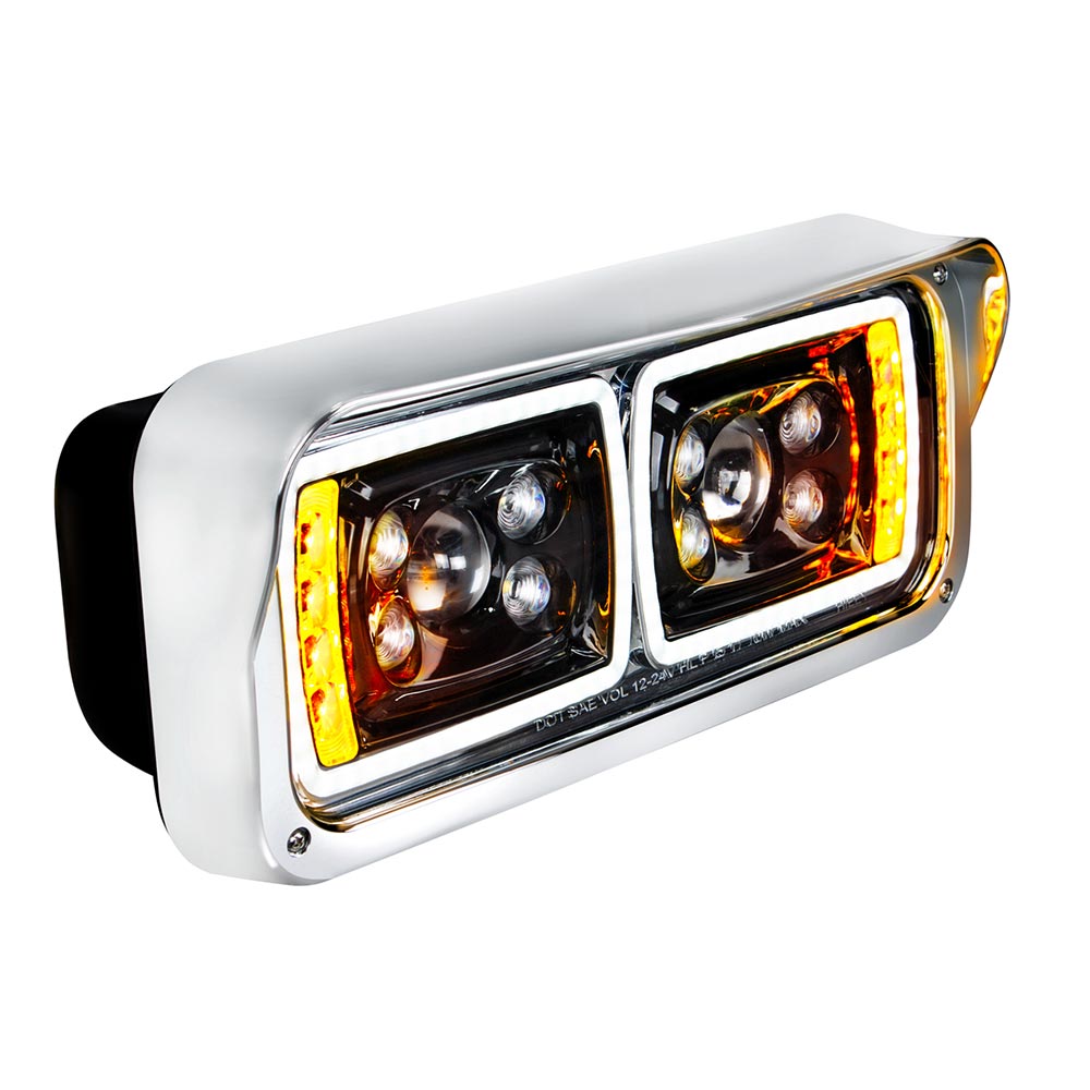 Blackout 10 LED Projection Headlight with Turn Signal and Position Bar