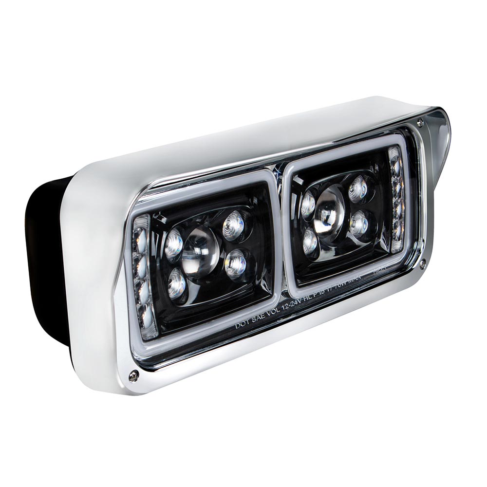 Blackout 10 LED Projection Headlight with Turn Signal and Position Bar