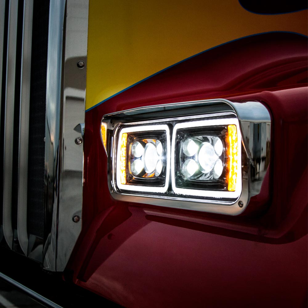 Blackout 10 LED Projection Headlight with Turn Signal and Position Bar