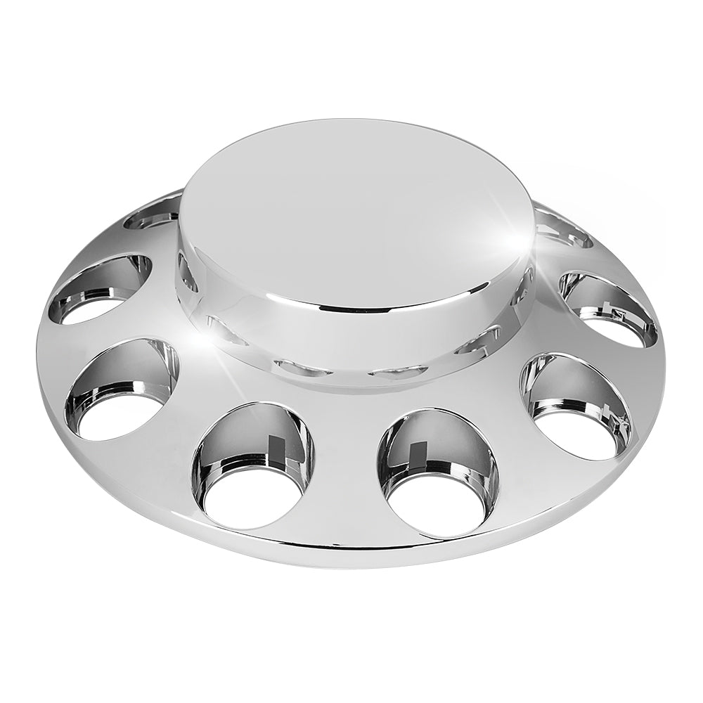 Flat Top Chrome Complete Axle Cover Kit, 33mm Thread-On