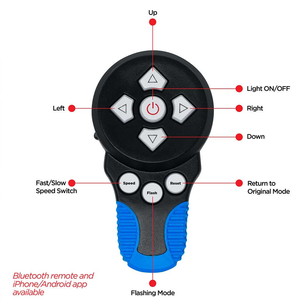 Bluetooth Searchlight with Wireless Remote with 10-30 VDC, 360° Rotation