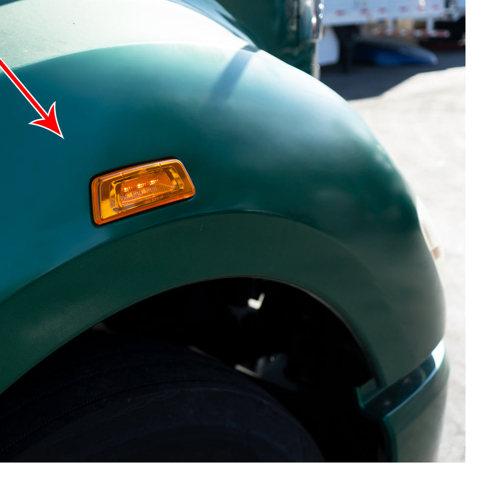 Peterbilt, Kenworth 3 LED Amber Fender Turn Signal/Parking Light