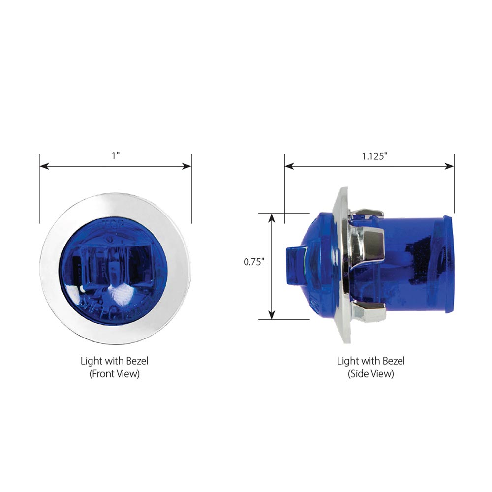 1" LED Dual Function Wide Angle Mini Light with Chrome Bezel