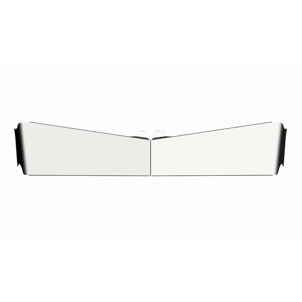 Peterbilt 379, 388, 389 Chrome Plated Stainless Steel 12" to 8" Forward Bowtie Visor