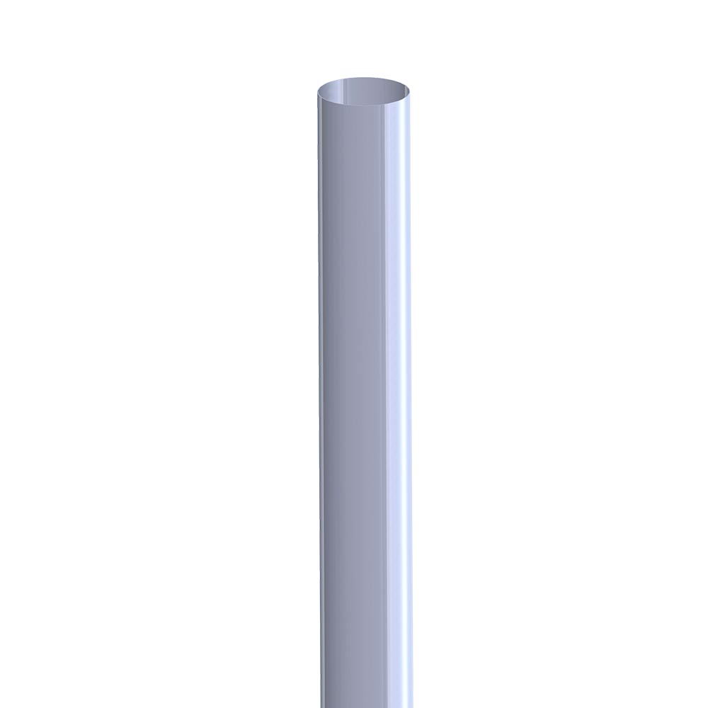 7"D x 108"L Stove Pipe One-Piece Chrome Top Stack