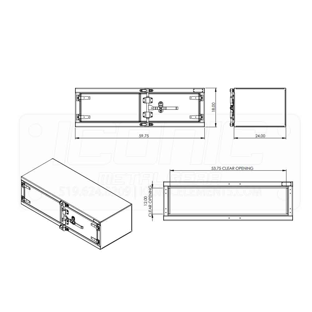 18"x 24" x 60" Cam-Lock Underbody Tool Box