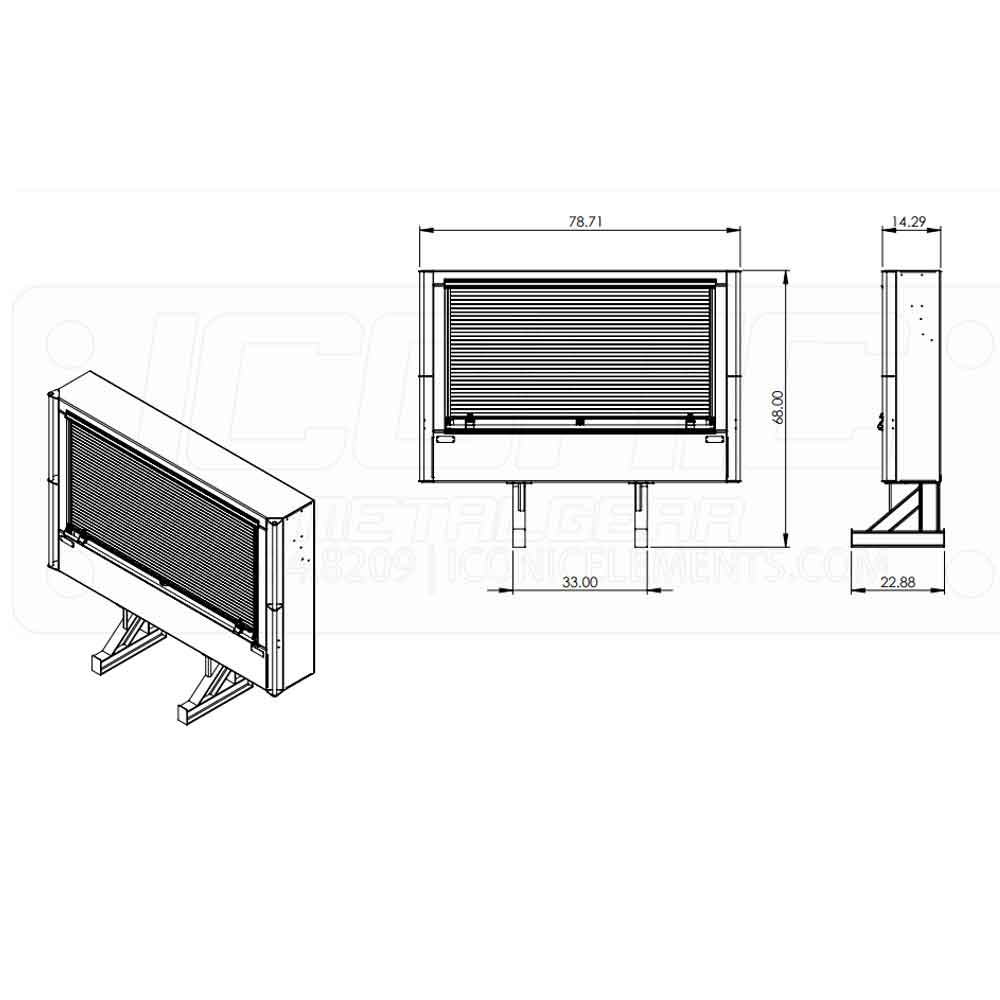 78" x 68" x 14" Roll Up Cab Rack