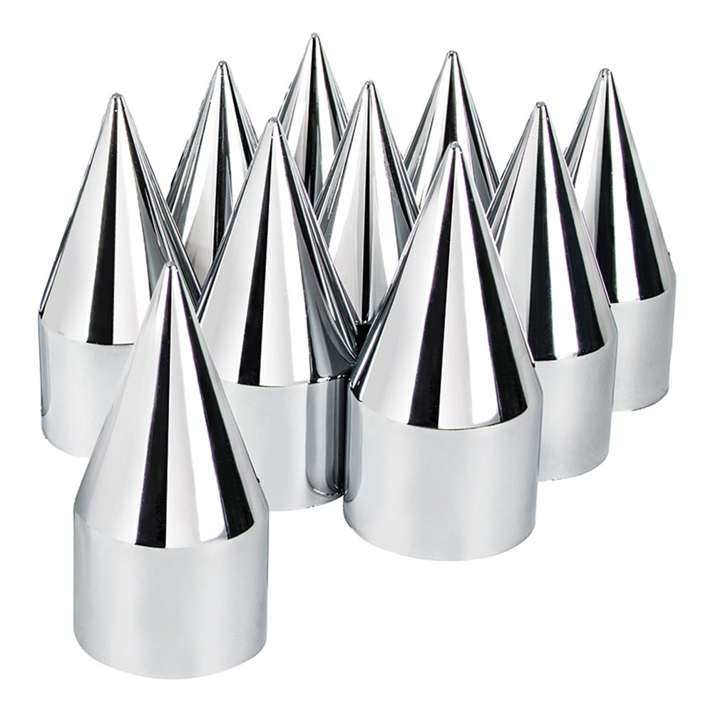 1-1/2" Chrome Plastic Spike Nut Cover Push On 10PK
