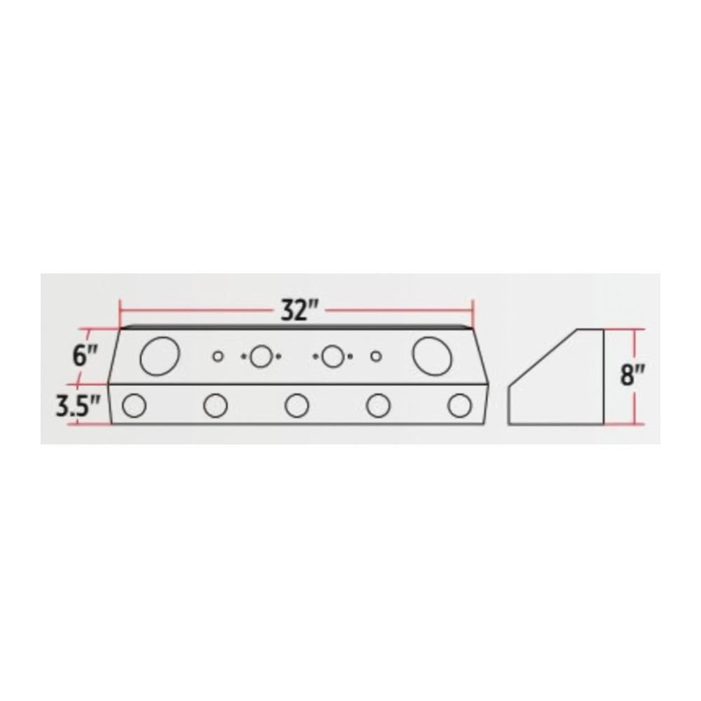 Stainless Steel Air Line Box with 4" and 2" Red LEDs