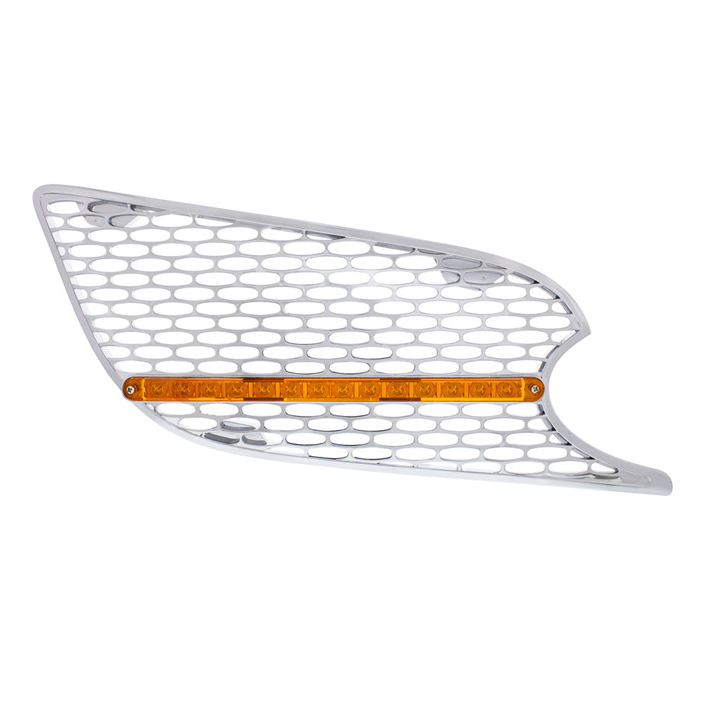 Peterbilt 579 Chrome Intake Screen with 14 Amber LED Light Bar