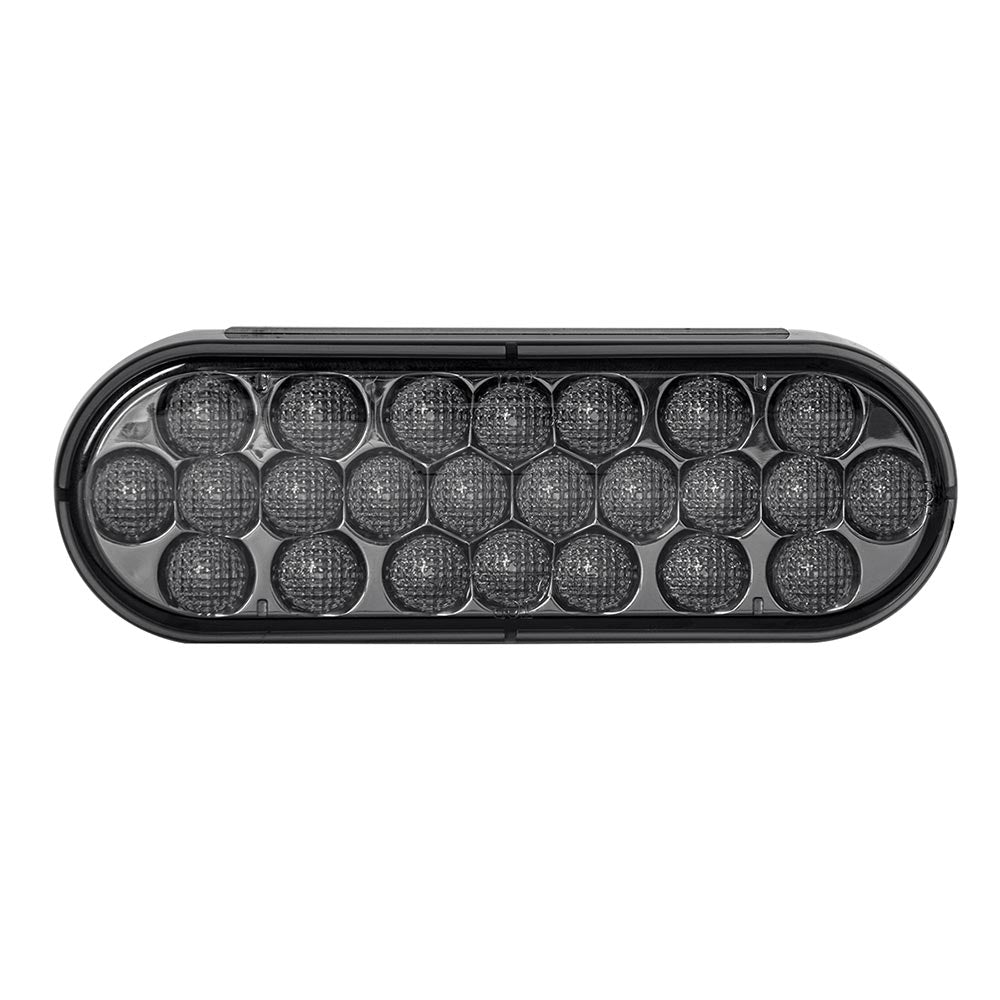 6" Oval 24 LED White Light with Smoke Lens
