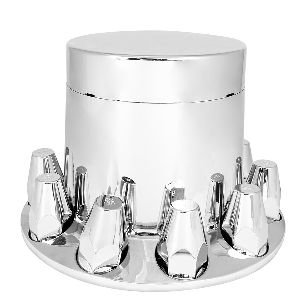 Chrome Flat Top Rear Axle Cover Kit