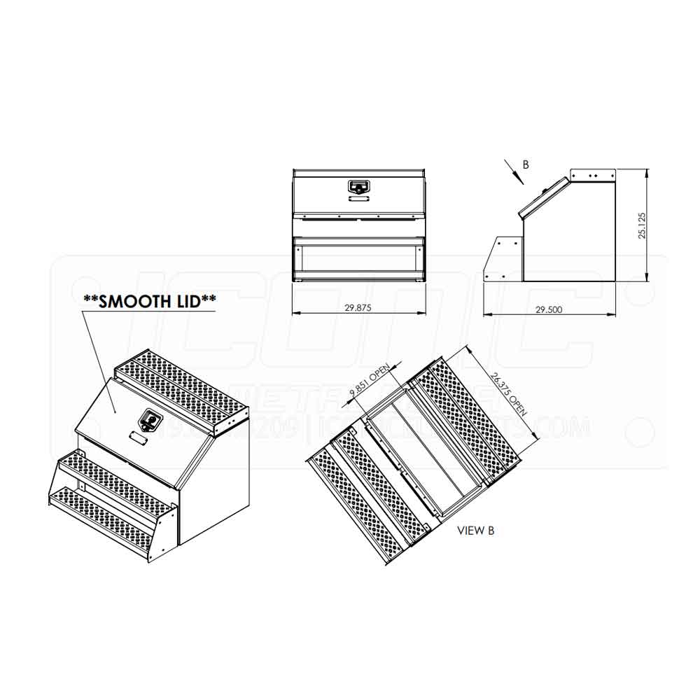 30" Smooth Lid Step box