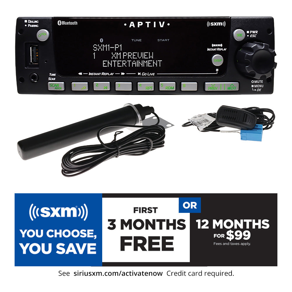 Aptiv Heavy-Duty Radio AM/FM/WB with Integrated Bluetooth ® and Integrated SiriusXM ® Satellite Radio Bundle Pack