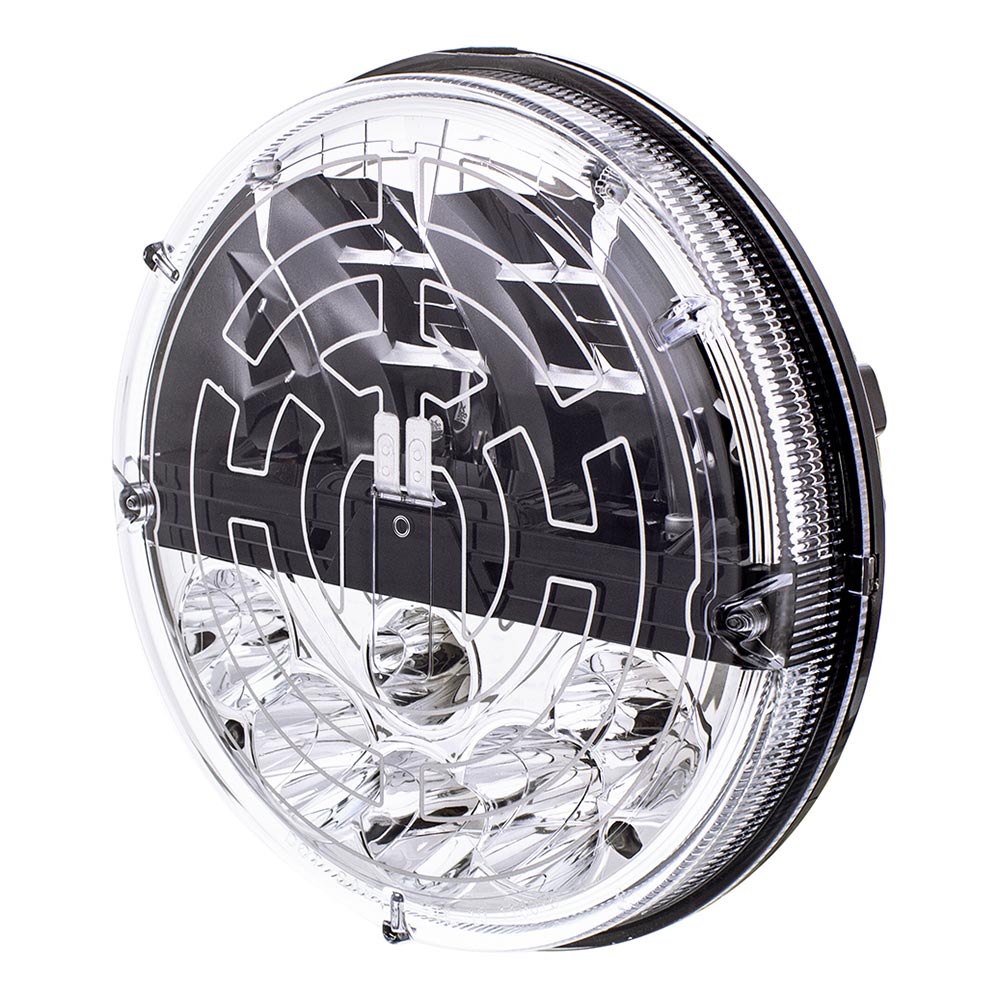 7" Round LED Headlight with Heated Polycarbonate Lens
