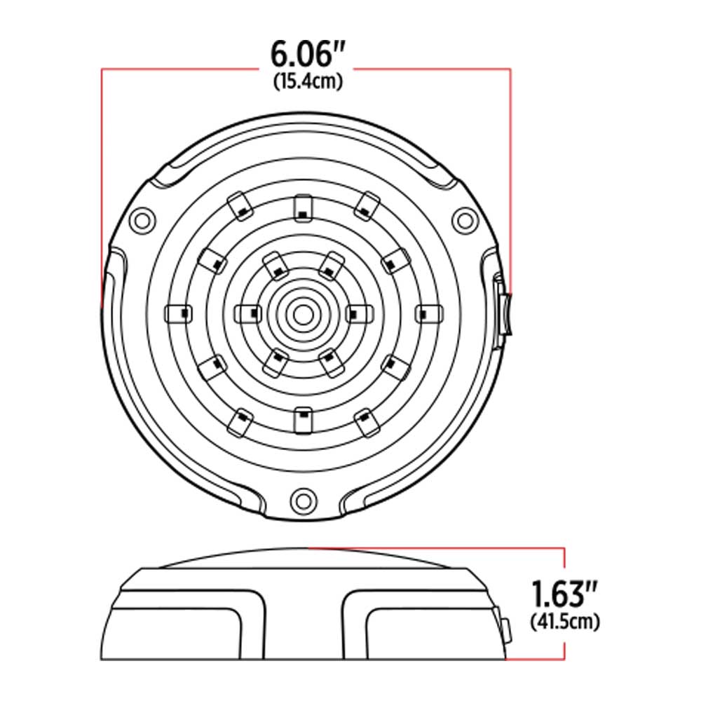 Peterbilt LED Interior Projector Dome with 6 Color Auxiliary Light