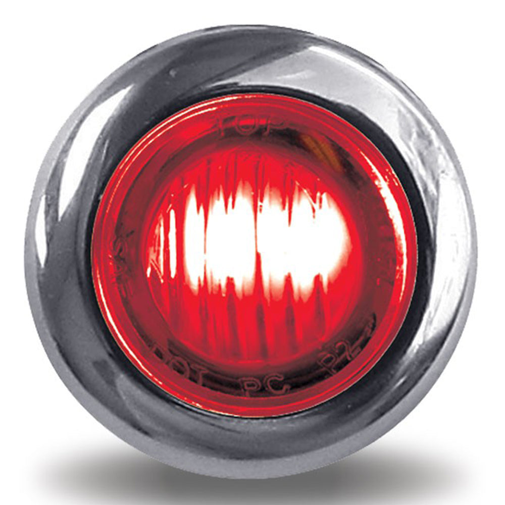 3/4" Red/White Dual Revolution Mini Button LED Light Stop/Tail/Turn and Back-up