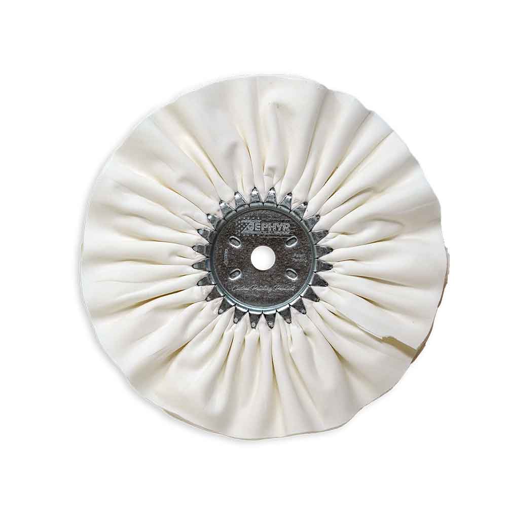 Zephyr 10" White Bleached Combed Cotton Airway Final Finish Coloring Buff Buffing Wheel
