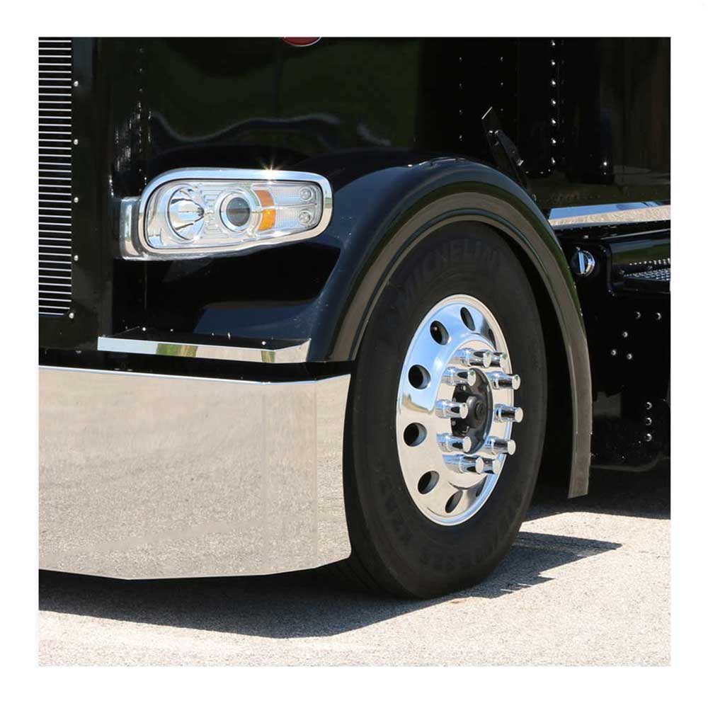 Blind Mount 18" Tapered Boxed End Stainless Steel Bumper with a Long Radius