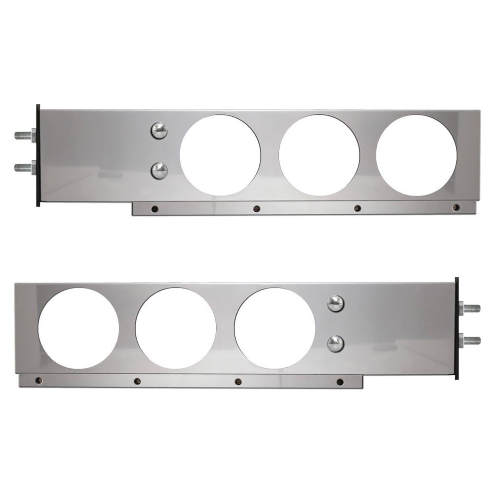 Stainless Steel Rear Light Bar with 4" 1" Light Cutouts