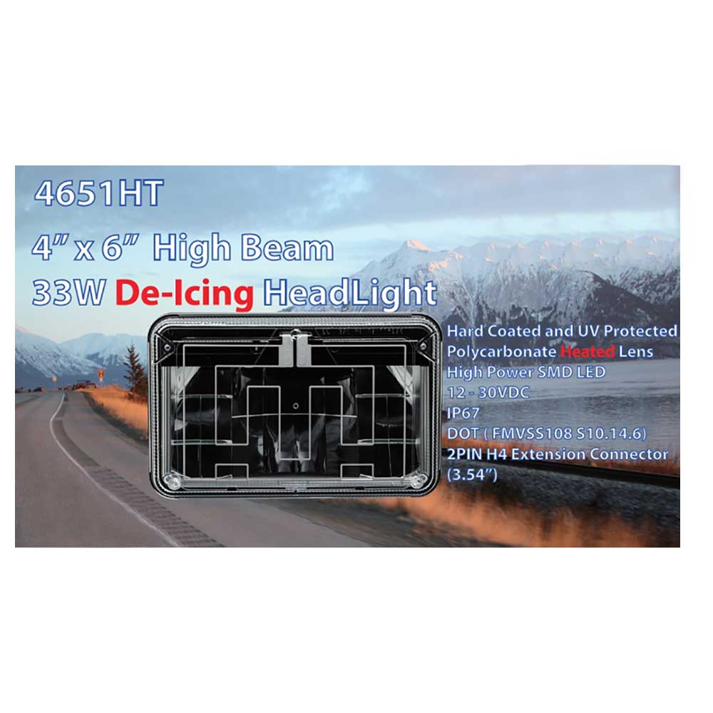4" x 6" Heated LED High Beam Headlight