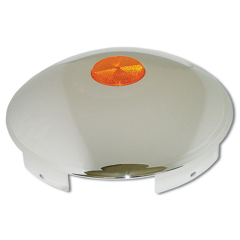 Chrome Front Hubcap with Reflector, 1" Lip