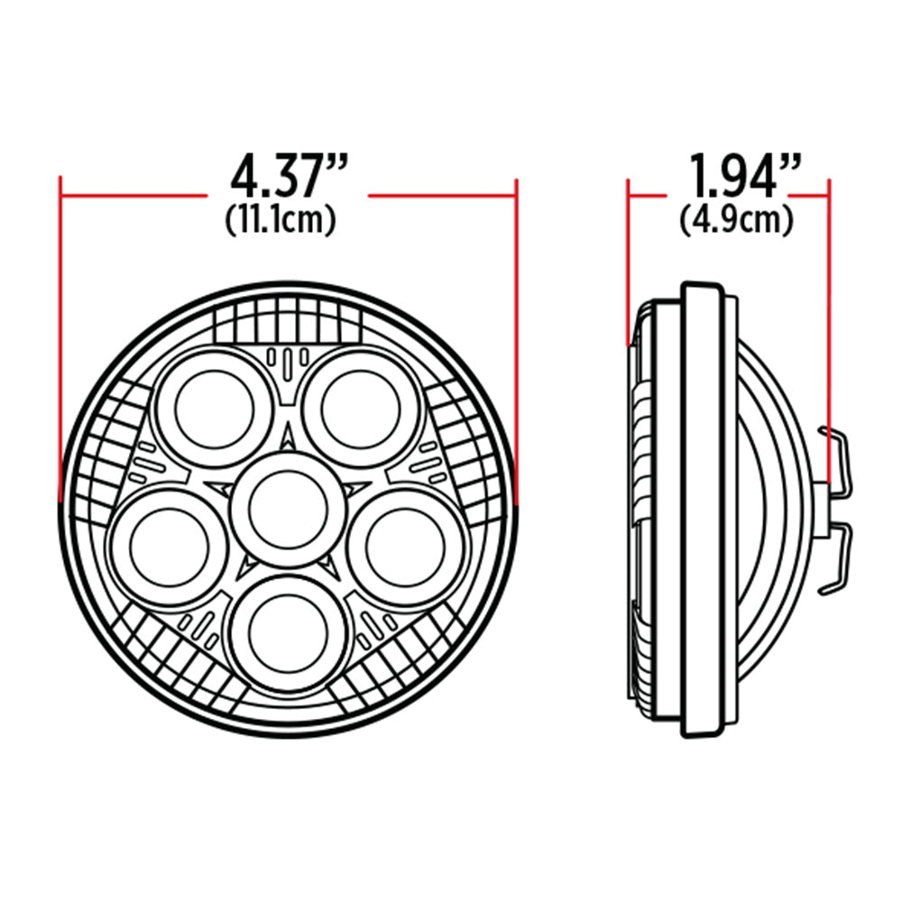 5" Chrome Round Spot Beam 6 LED Work Light