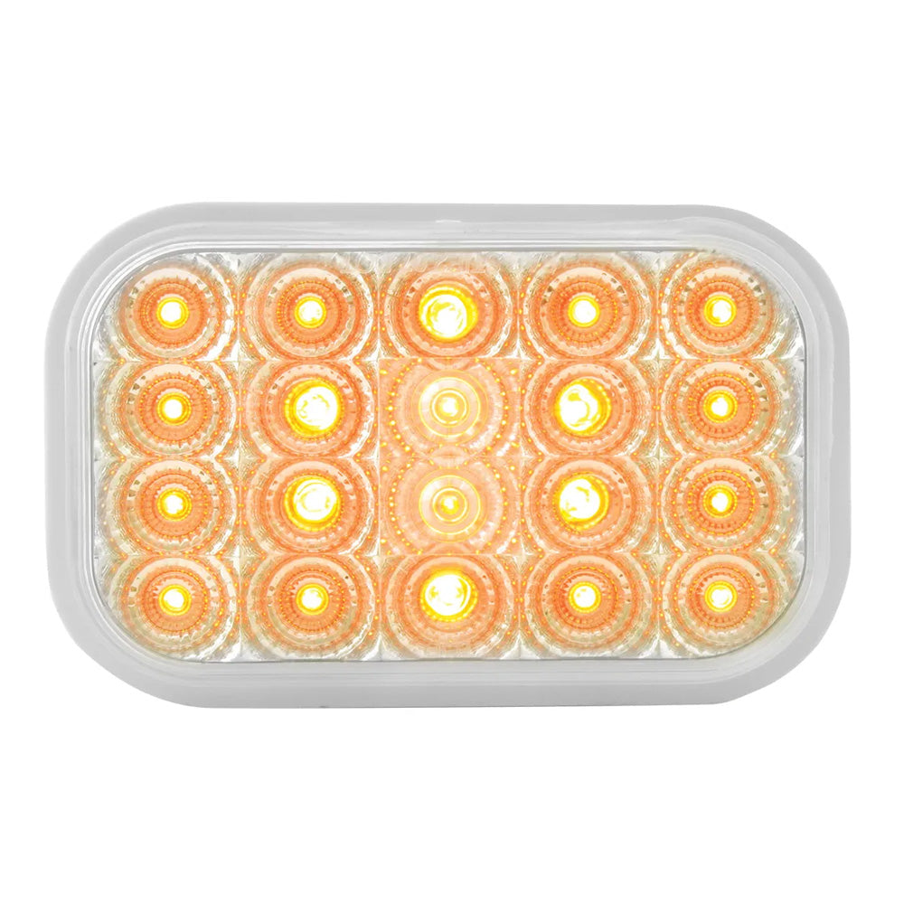 Amber Clear Rectangular Spyder Flush Mount LED Light