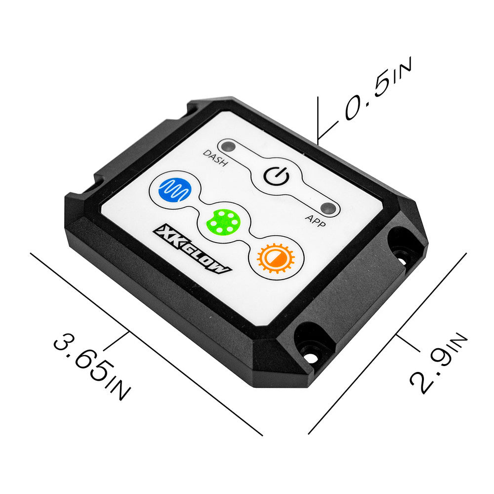 XK GLOW 8-Piece Multi Color Rock Light Under Glow Set with Dash Mount Pad Controller