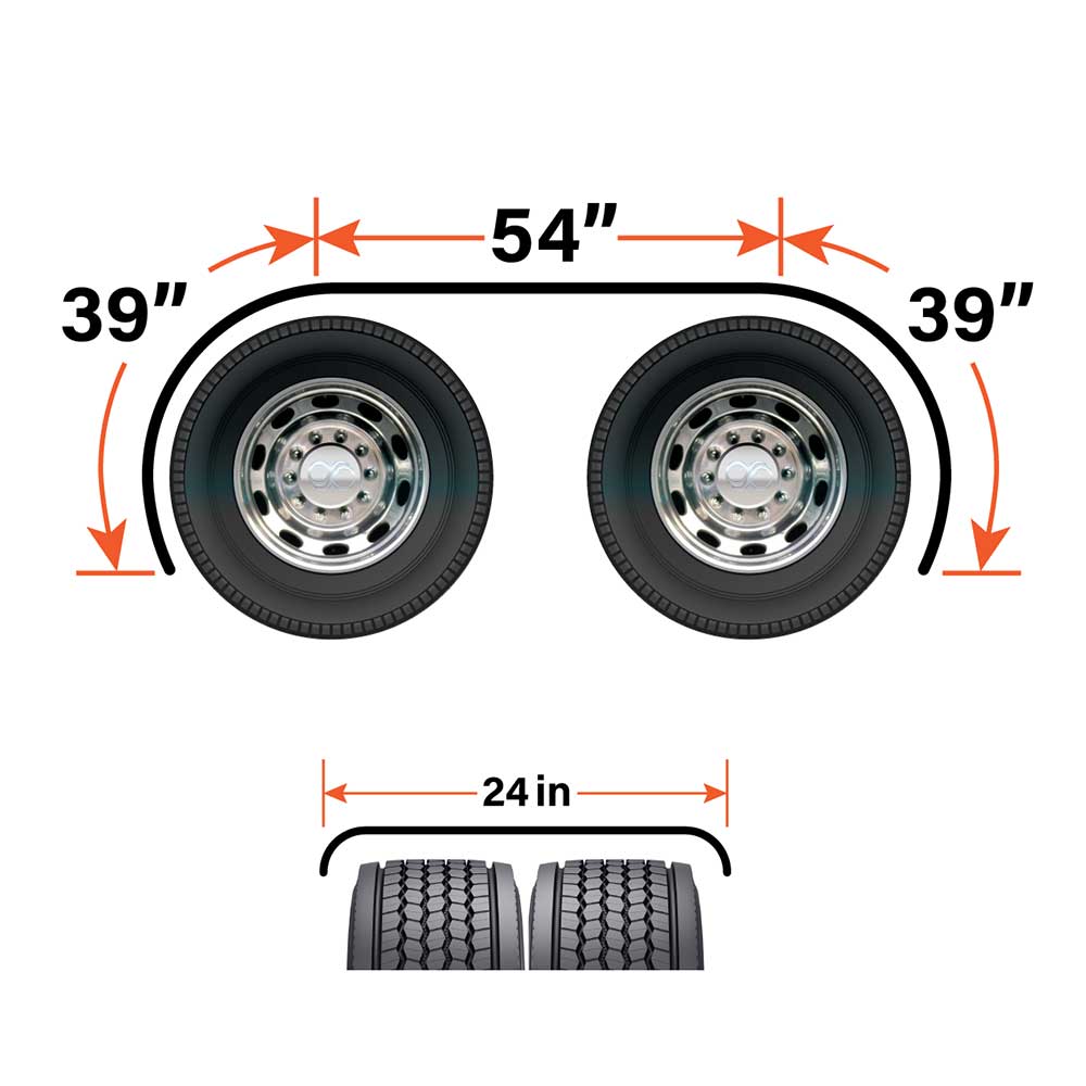 132" Mirror Finish 14 Gauge 304 Stainless Steel Full Tandem Fenders