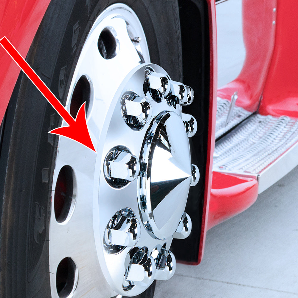 33mm Chrome Plastic Standard Nut Covers With Flange Push-On 20 PK