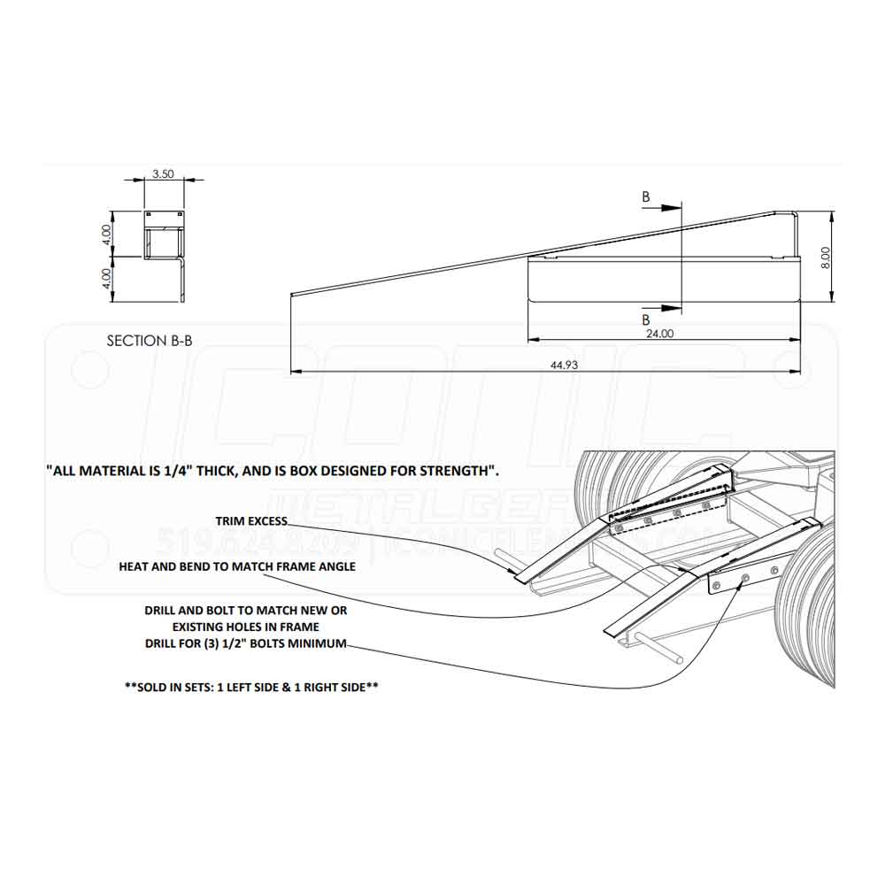 3.25" Fifth Wheel Frame Ramps