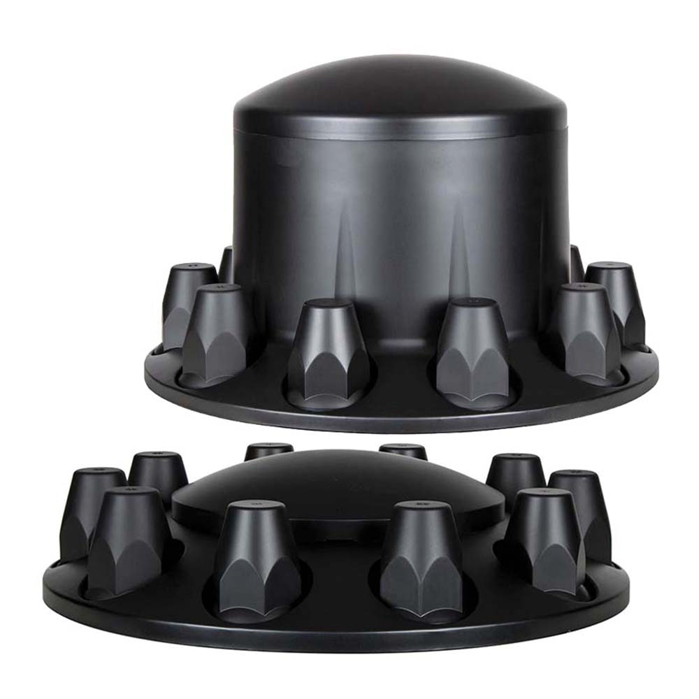 Matte Black Dome Axle Cover Combo with 33mm Nut Covers