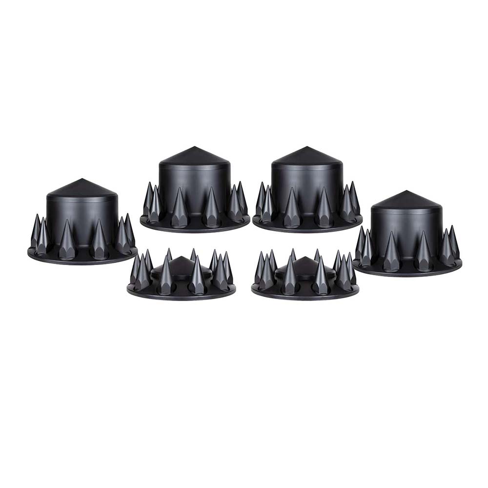 Matte Black Cone Axle Cover Combo with 33mm Nut Covers