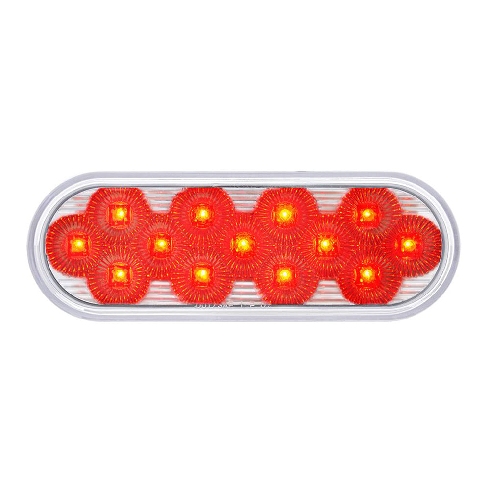 6" Oval Double Red/Amber Stop/Tail/Turn and Warning Fury LED Light