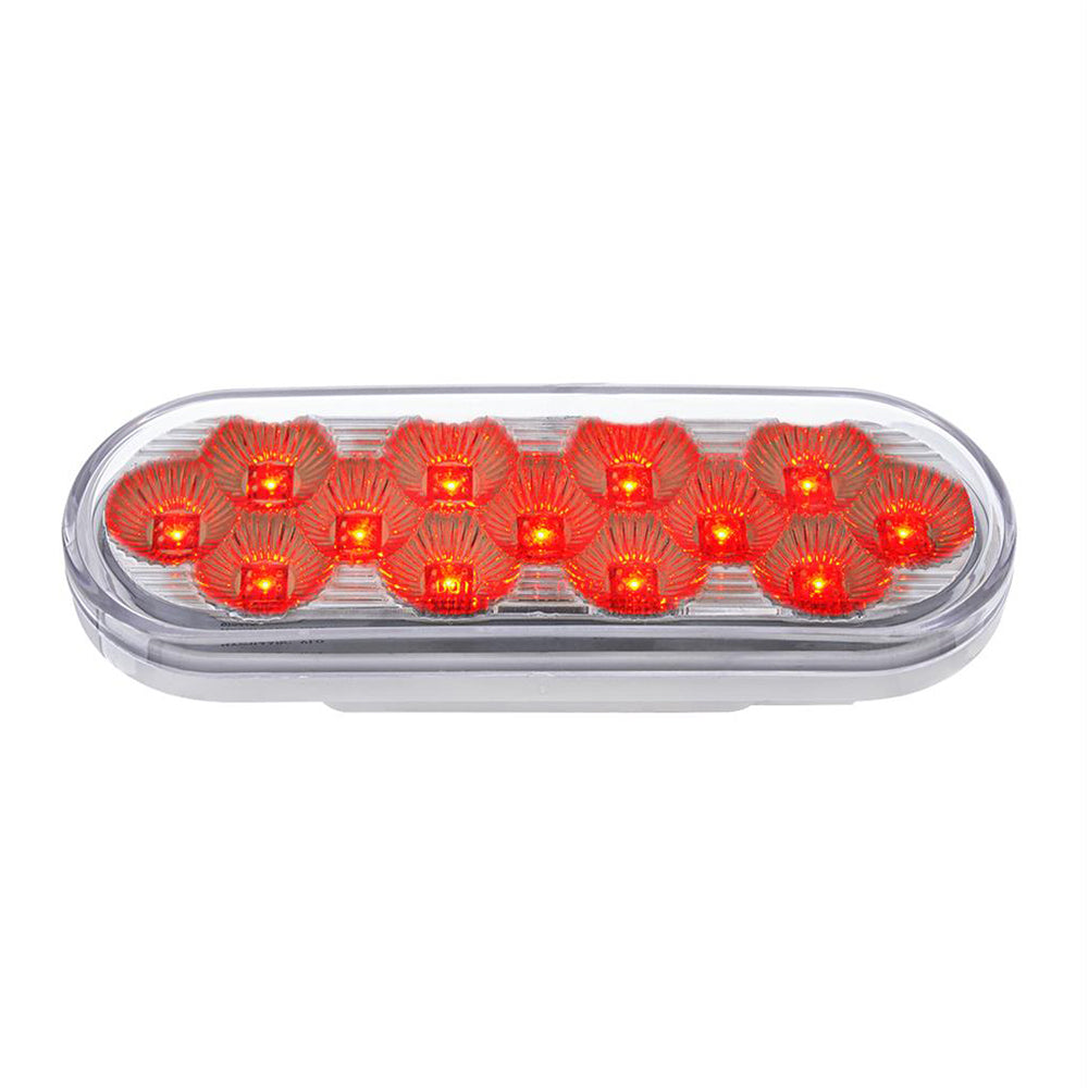 6" Oval Double Red/Amber Stop/Tail/Turn and Warning Fury LED Light