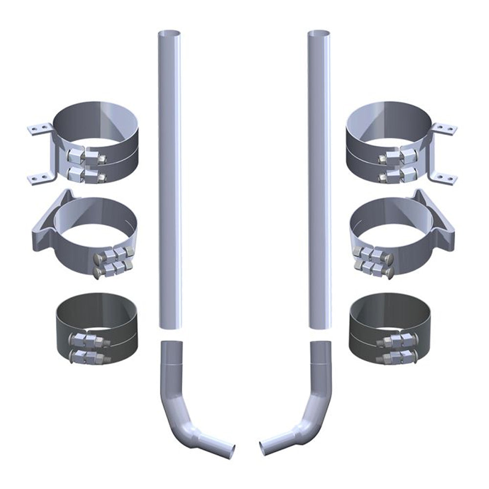 7"D x 108L" Kenworth W900L Aero Cab 45" Box Stove Pipe Exhaust Kit