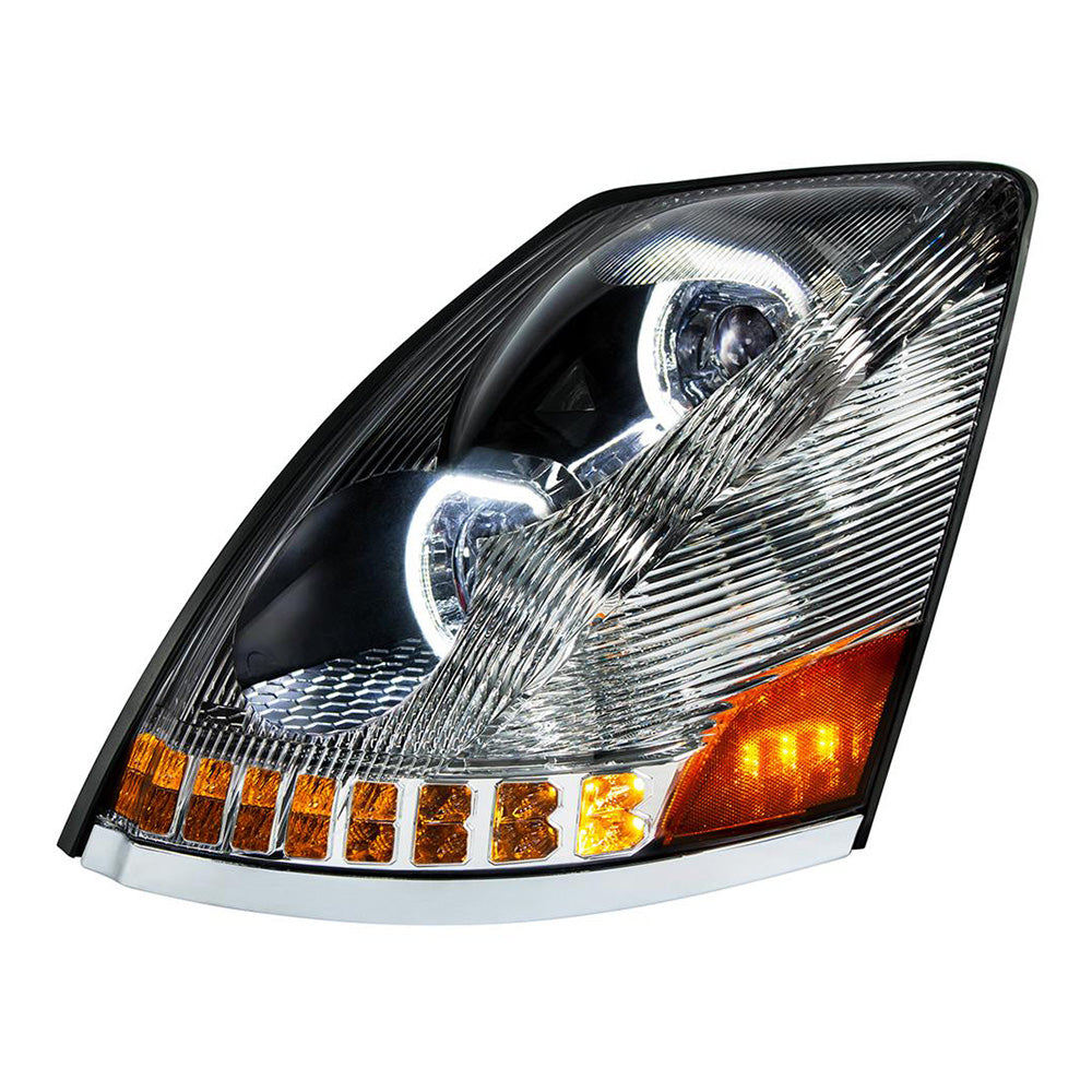 Volvo VN, VNL Chrome 10 LED Headlights 2003-2017