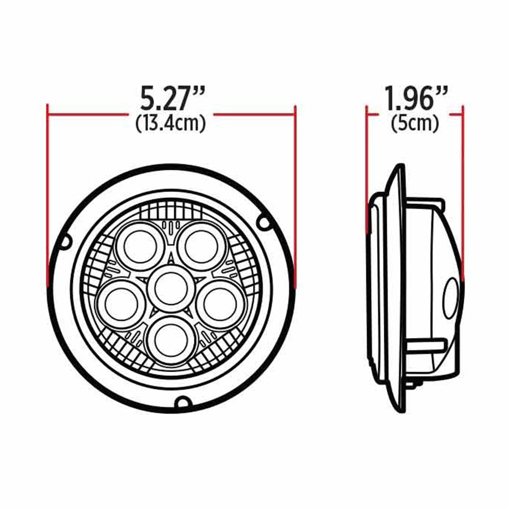 5" 6 LED Work Light with Flange Mount and Heatsink Technology