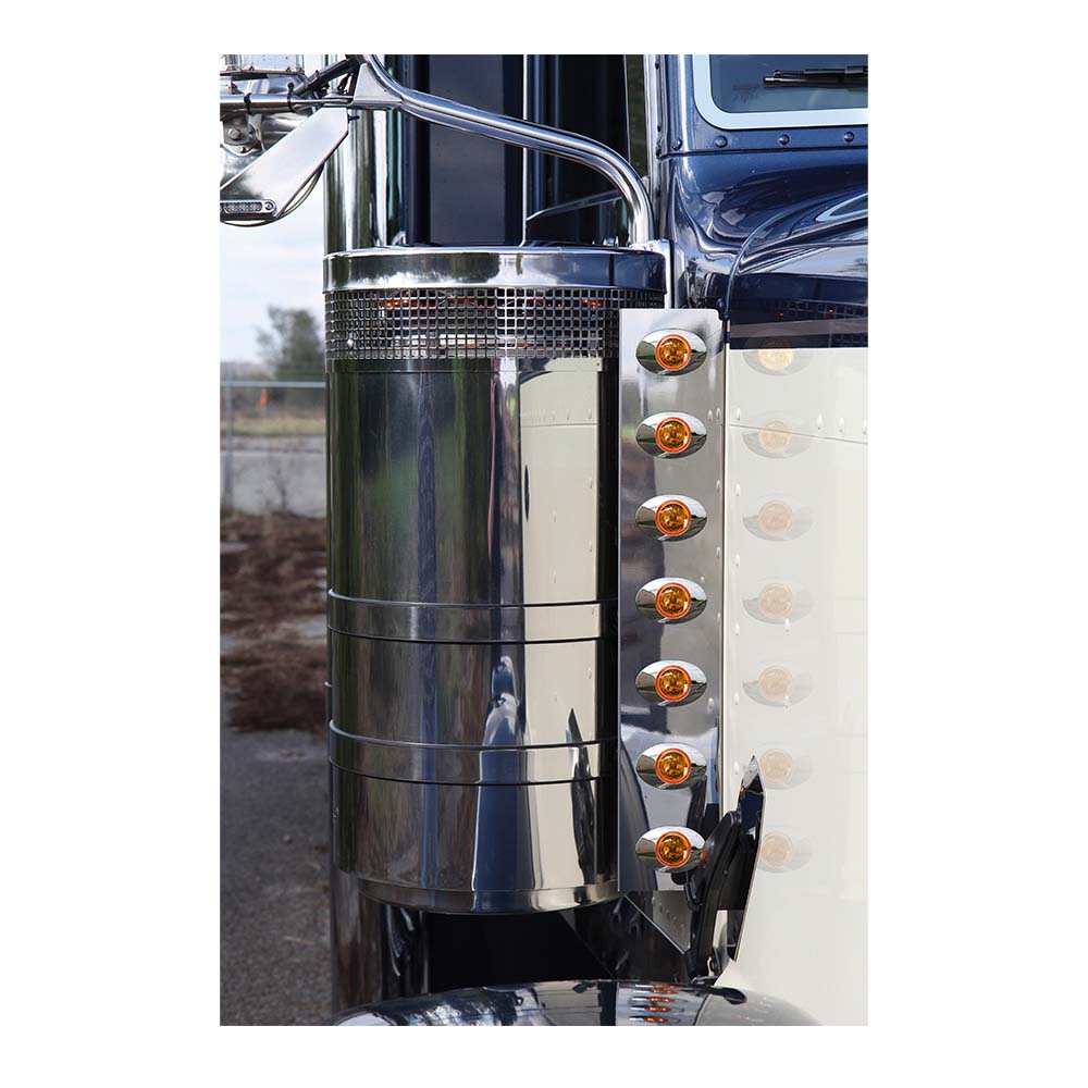 Front Peterbilt Air Cleaner Light Bars with Hero H3 LED Lights