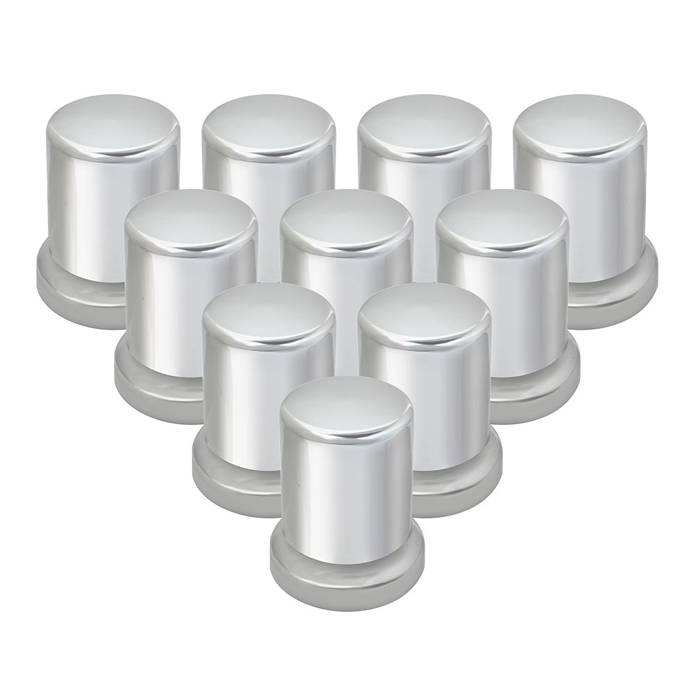 33mm x 2-3/8" Chrome Top Hat Nut Covers - Push On 10PK