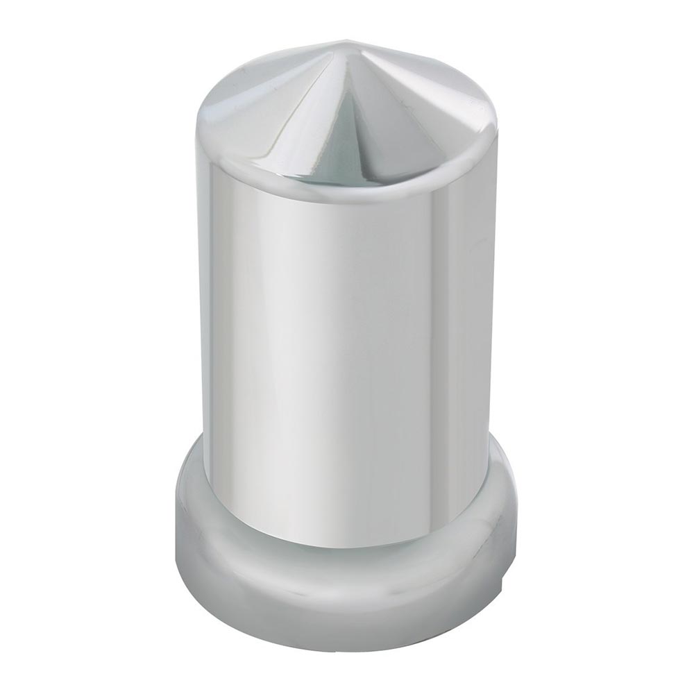 33mm Chrome Plastic Pointed Top Hat Nut Covers - Push On 10PK