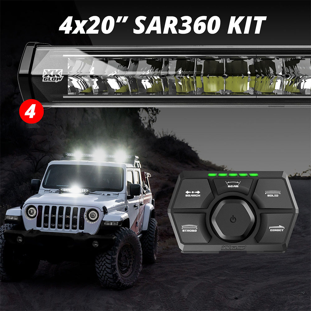 XKGlow 20" 4-Piece SAR 360 Degree Search and Rescue Light Bar System