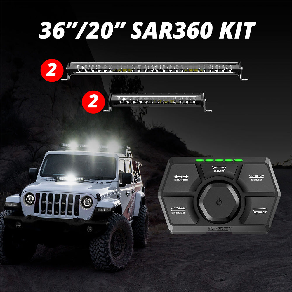 XKGlow 4-Piece SAR 360 Degree Search and Rescue Light Bar System