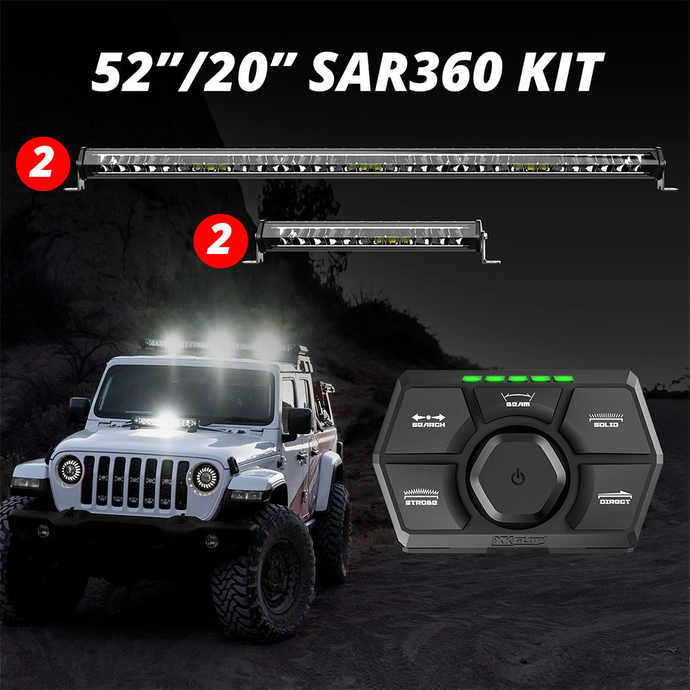 XKGlow 4-Piece SAR 360 Degree Search and Rescue Light Bar System