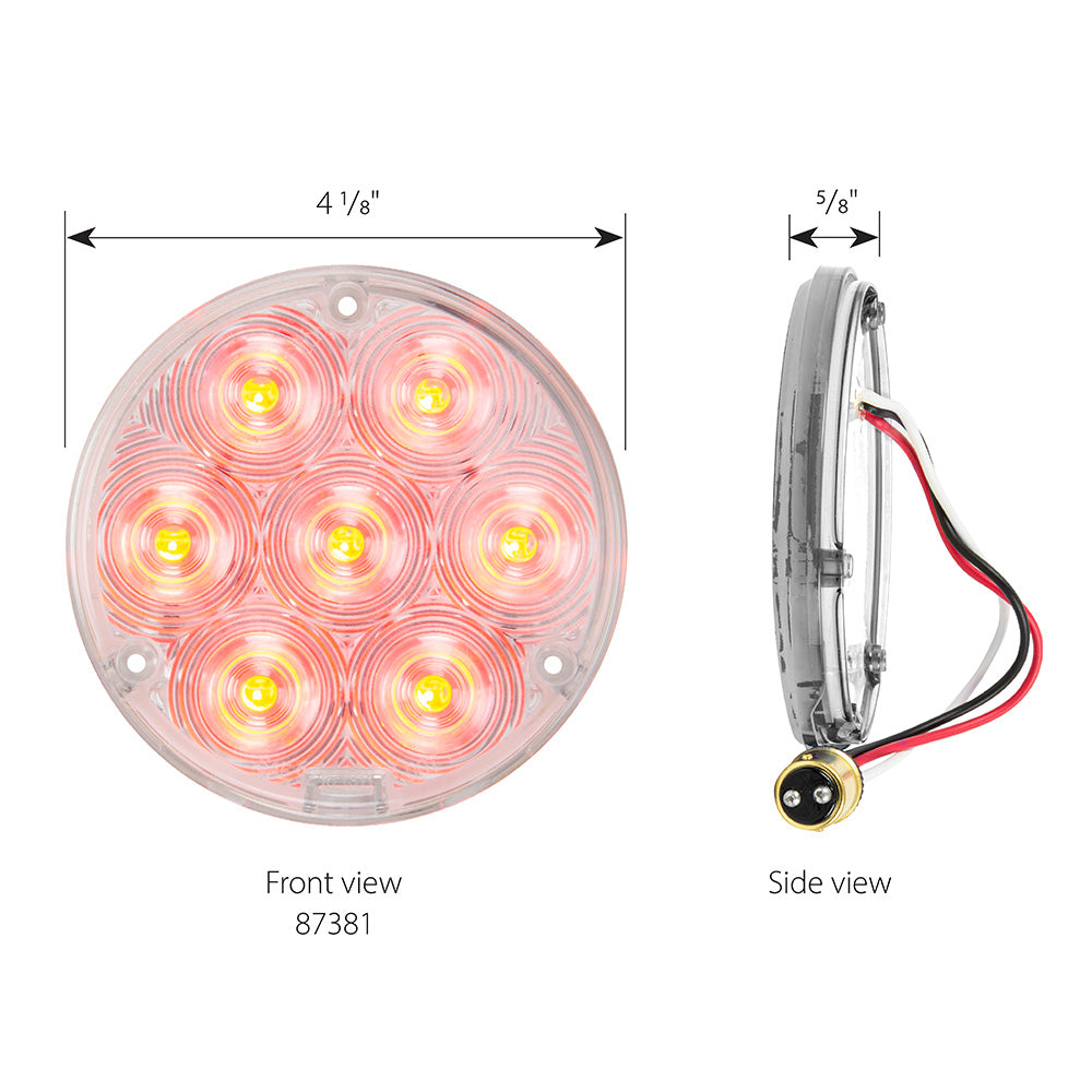 4" Slim Red/Clear LED Light with 1157 Plug